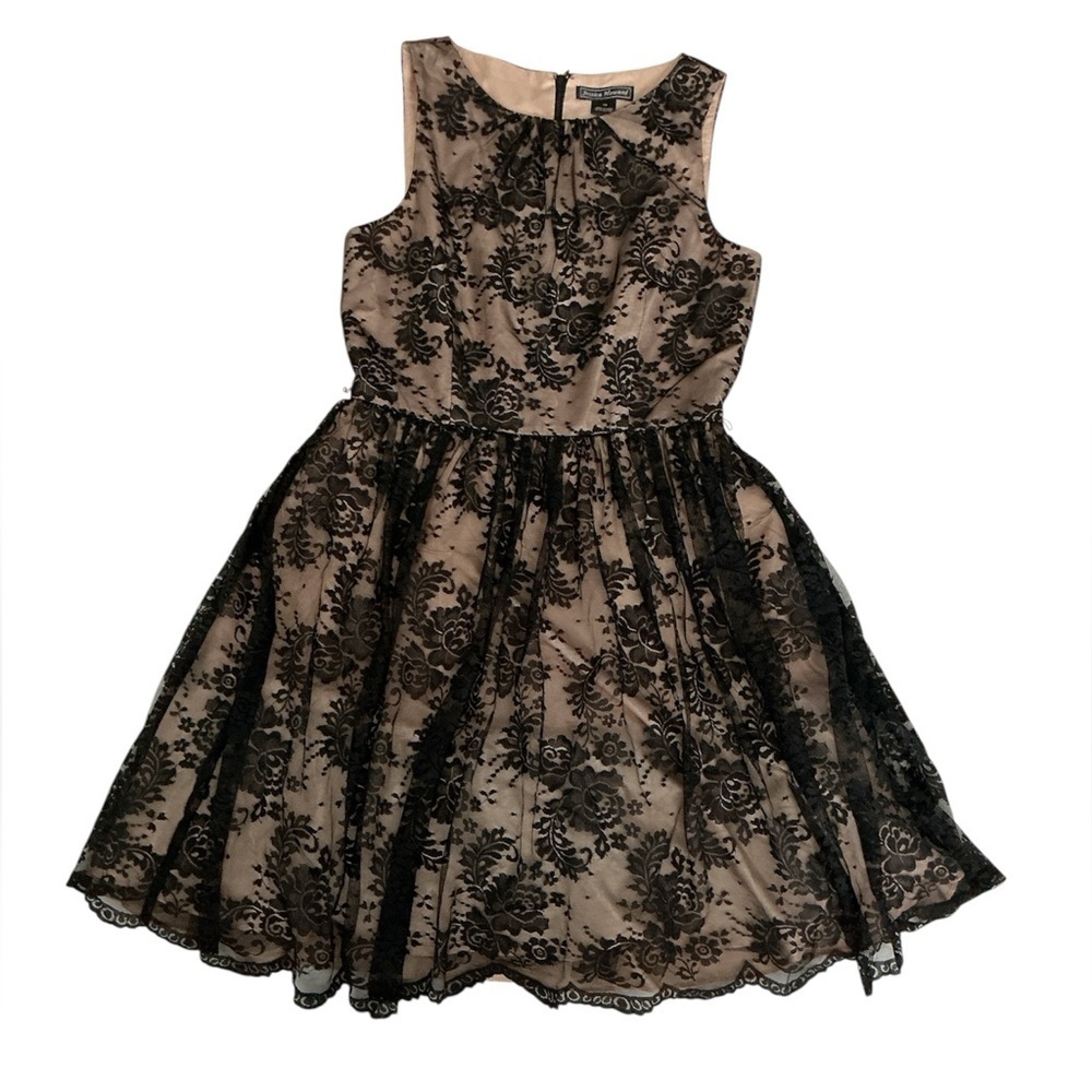 Jessica Howard Black Floral Lace Dress Sz 12